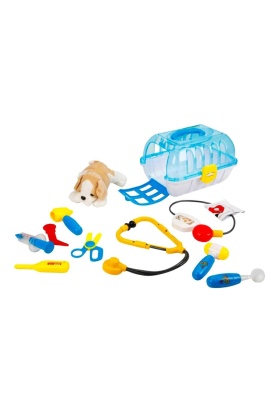 NessiWorldman Çantalı Peluş Köpek Veteriner Seti