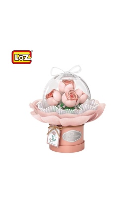 LZ-1298 NessiWorld LEDLİ PEMBE GÜL BUKETİ 285 PARÇA BLOCK OYUNCAK