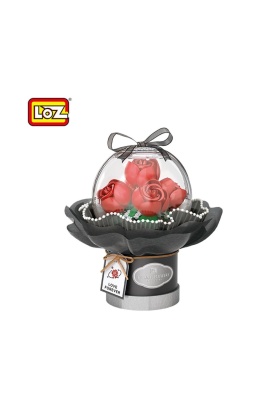 LZ-1300 NessiWorld LEDLİ KIRMIZI GÜL BUKETİ 305 PARÇA BLOCK OYUNCAK