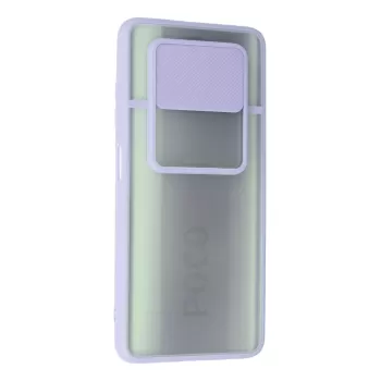 Newface Xiaomi Pocophone X3 Kılıf Palm Buzlu Kamera Sürgülü Silikon - Lila