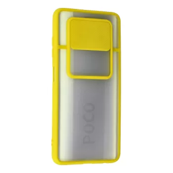 Newface Xiaomi Pocophone X3 Kılıf Palm Buzlu Kamera Sürgülü Silikon - Sarı