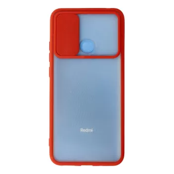 Newface Xiaomi Redmi 9C Kılıf Palm Buzlu Kamera Sürgülü Silikon - Kırmızı