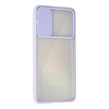 Newface Samsung Galaxy A71 Kılıf Palm Buzlu Kamera Sürgülü Silikon - Lila