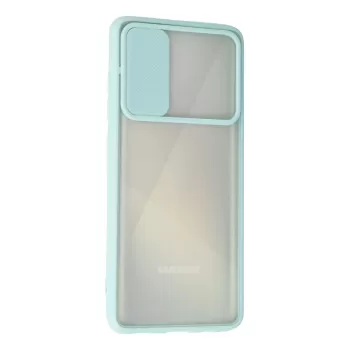 Newface Samsung Galaxy A71 Kılıf Palm Buzlu Kamera Sürgülü Silikon - Turkuaz