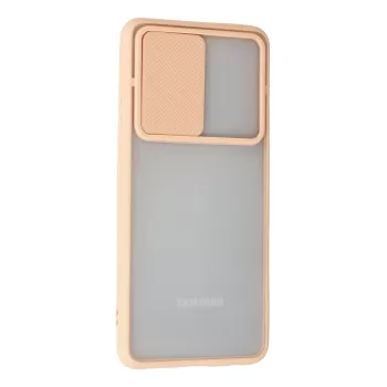 Newface Samsung Galaxy A72 Kılıf Palm Buzlu Kamera Sürgülü Silikon - Pembe