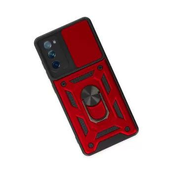 Newface Samsung Galaxy S20 FE Kılıf Pars Lens Yüzüklü Silikon - Kırmızı