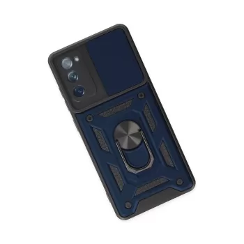 Newface Samsung Galaxy S20 FE Kılıf Pars Lens Yüzüklü Silikon - Lacivert