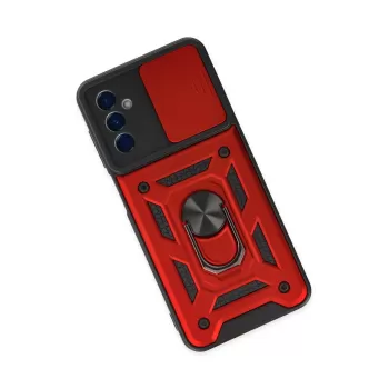 Newface Samsung Galaxy A04S Kılıf Pars Lens Yüzüklü Silikon - Kırmızı