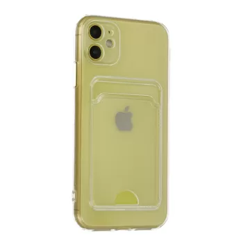 Newface iPhone 11 Kılıf Kart Şeffaf Silikon - Şeffaf
