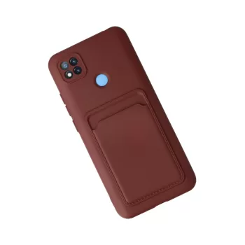 Newface Xiaomi Redmi 9C Kılıf Kelvin Kartvizitli Silikon - Bordo