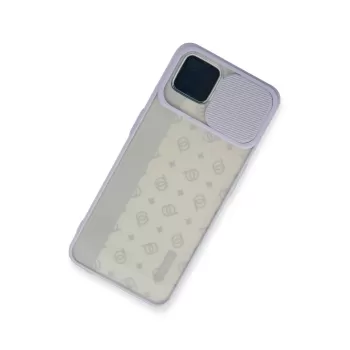 Newface Oppo Reno 4 Lite Kılıf Palm Buzlu Kamera Sürgülü Silikon - Lila