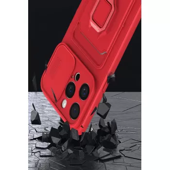 Newface iPhone 15 Pro Kılıf Zuma Kartvizitli Yüzüklü Silikon - Lacivert