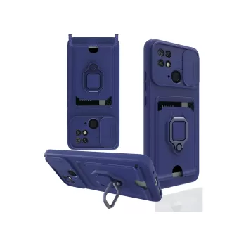 Newface Xiaomi Redmi 10C Kılıf Zuma Kartvizitli Yüzüklü Silikon - Lacivert