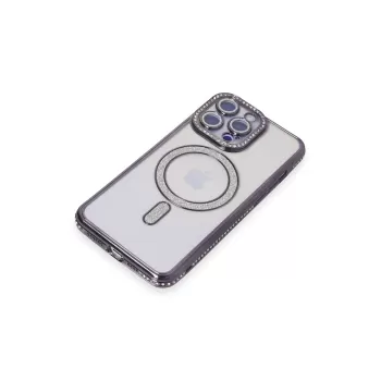 Newface iPhone 15 Pro Kılıf Joke Simli Magneticsafe Kılıf - Derin Mor