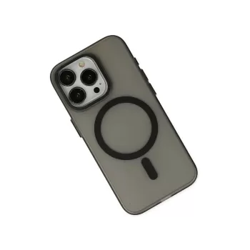 Newface iPhone 15 Pro Kılıf Lodos Magneticsafe Mat Kapak - Siyah