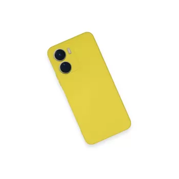 Newface Vivo Y16 Kılıf Nano içi Kadife Silikon - Sarı