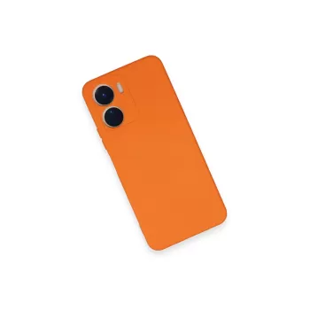 Newface Vivo Y16 Kılıf Nano içi Kadife Silikon - Turuncu