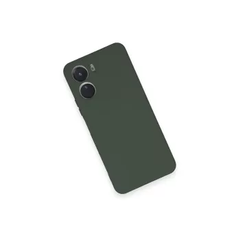 Newface Vivo Y16 Kılıf Nano içi Kadife Silikon - Koyu Yeşil