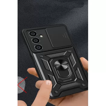 Newface Samsung Galaxy A35 5G Kılıf Pars Lens Yüzüklü Silikon - Yeşil