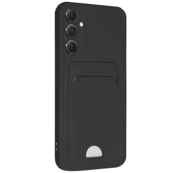 Newface Samsung Galaxy A16 5G Kılıf Kelvin Kartvizitli Silikon - Siyah