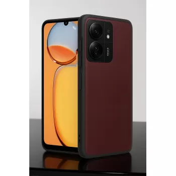 Newface Xiaomi Redmi 13C Kılıf Aras Deri Kapak - Bordo