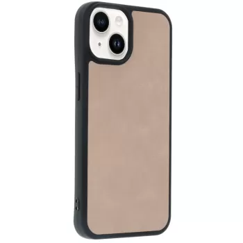 Newface iPhone 14 Kılıf Aras Deri Kapak - Pudra