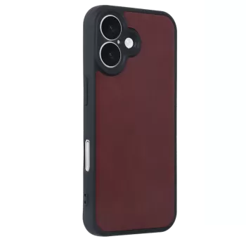 Newface iPhone 16 Kılıf Aras Deri Kapak - Bordo