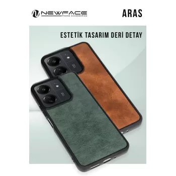 Newface Samsung Galaxy A36 Kılıf Aras Deri Kapak - Bordo