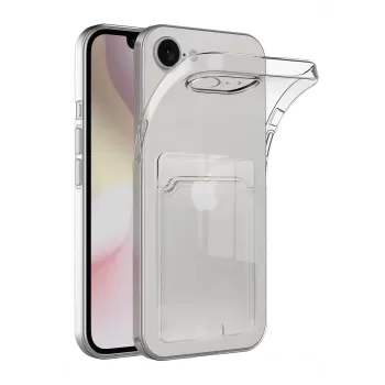 Newface iPhone 16E Kılıf Kart Şeffaf Silikon - Şeffaf