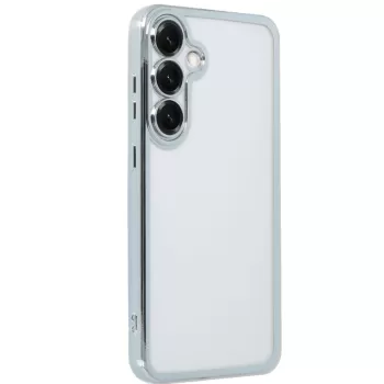 Newface Samsung Galaxy S25 Plus Kılıf Razer Lensli Silikon - Gümüş