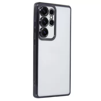 Newface Samsung Galaxy S25 Ultra Kılıf Razer Lensli Silikon - Siyah