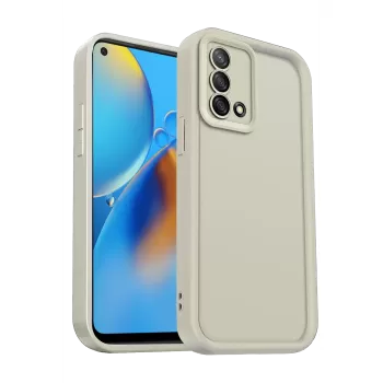 Newface Oppo A74 4G Kılıf Viera Silikon - Krem