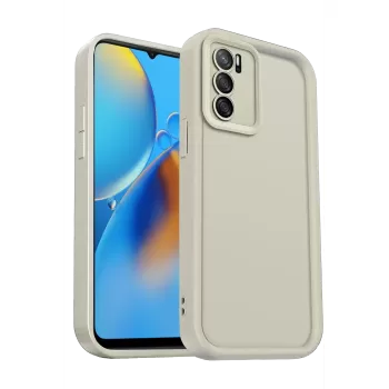 Newface Oppo A16 Kılıf Viera Silikon - Krem