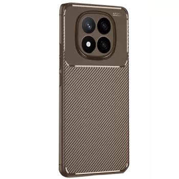 Newface Xiaomi Redmi Note 14 Pro 4G Kılıf Auto Focus Karbon Kapak - Kahverengi