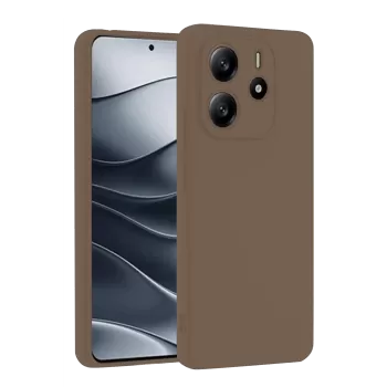 Newface Xiaomi Redmi Note 14 4G Kılıf First Silikon - Kahverengi