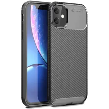 Newface iPhone 11 Kılıf Auto Focus Karbon Kapak - Siyah