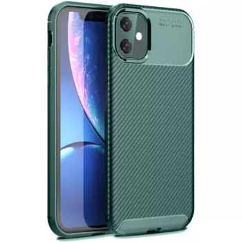 Newface iPhone 11 Kılıf Auto Focus Karbon Kapak - Koyu Yeşil