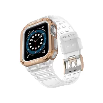 Newface Apple Watch 42mm KR401 Silikon Kordon - Beyaz-Rose