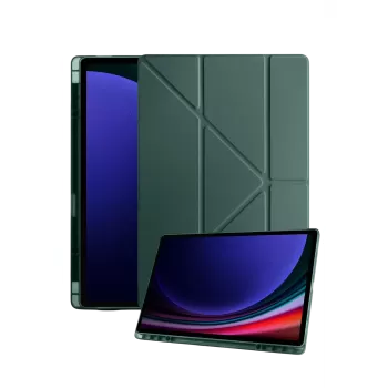 Newface Samsung Galaxy Tab A11 Kalemlikli Mars Tablet Kılıfı - Koyu Yeşil