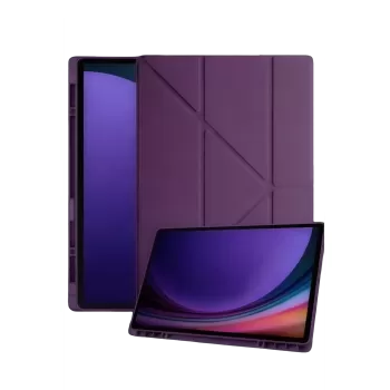 Newface Samsung Galaxy Tab A11 Kalemlikli Mars Tablet Kılıfı - Mürdüm