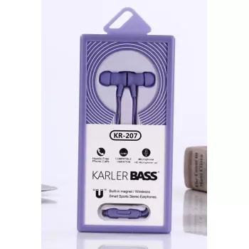 Karler Bass KR-207 Mıknatıslı Kablolu Kulaklık - Mor