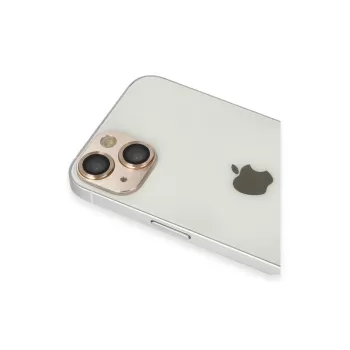 Newface iPhone 13 Pers Alüminyum Kamera Lens - Gold