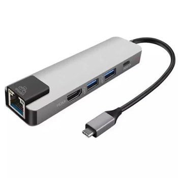 ALLY 5İN1  USB 3.1 Type C To HDMI 2xusb 3.0 RJ45 Ethernet Dönüştürücü Adaptör-(5775)