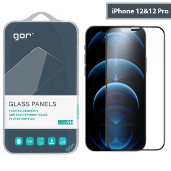 GOR iPhone 12-12 Pro 6.1 9D Hardening Tempered Full Cam Ekran Koruyucu-(5775)