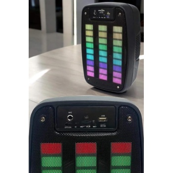 Bluetooth Hoparlör RGB Işıklı USB SD Kart Girişli Taşınabilir
