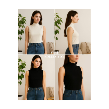Kadın Kolsuz Body (2 Adet)-(17952)
