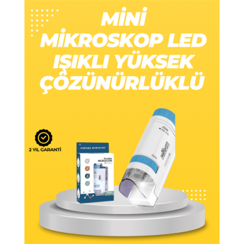 Taşınabilir LED Işıklı Cep Mikroskop – 80X–200X Büyütme