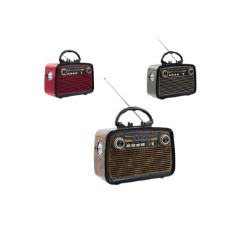 Bluetooth Hoparlör Ahşap Renk Vintage Işıklı Nostaljik Radyo Fm Ahşap Görünümlü