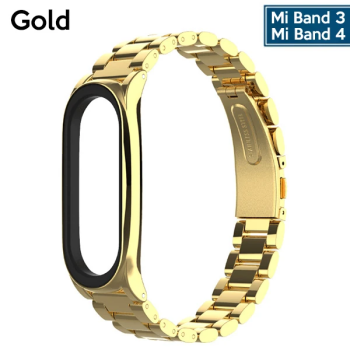 Mijobs Xiaomi Mi Band 4 Akıllı Saat 3 Bakla Çelik Kayış Kordon-(5775)