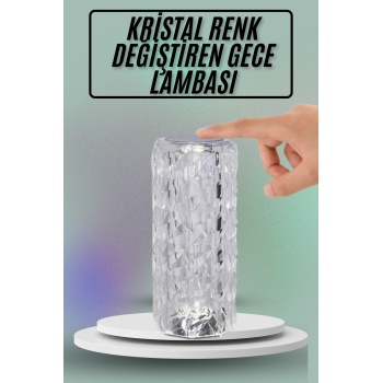 Masa ve Gece Lambası Şık ve Dayanıklı Sensörlü Şarjlı Kristal Lamba